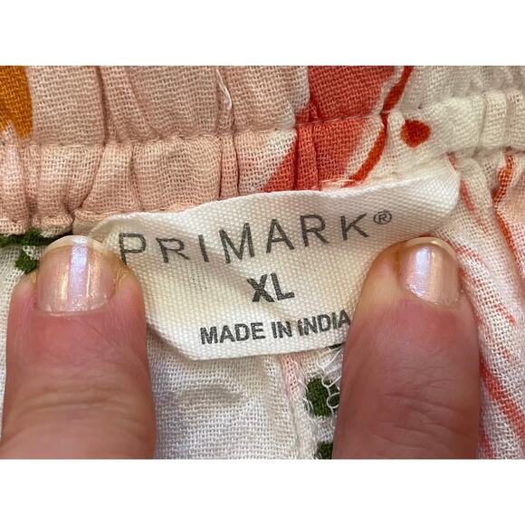 Primark Cotton Wide Leg Pull On Floral, Bird, Tropical Print Pants, XL - Picture 7 of 13